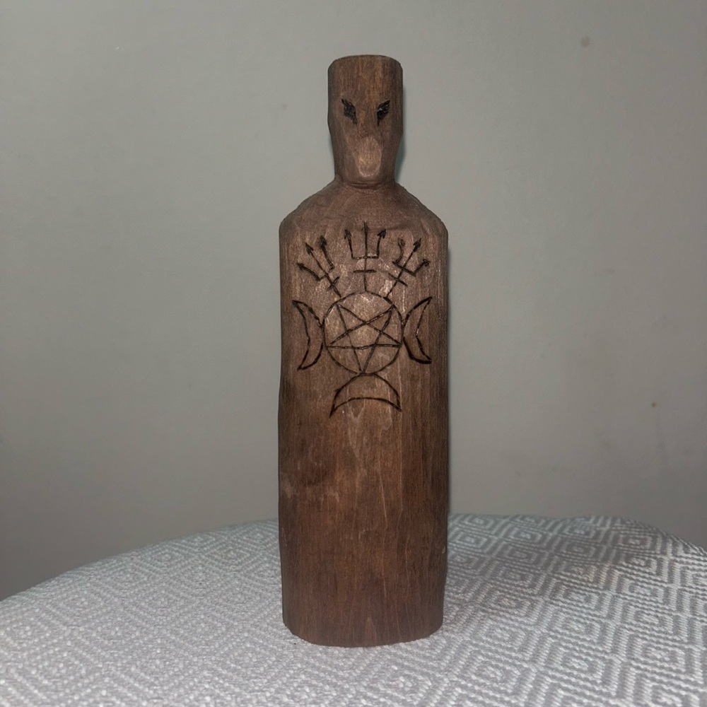 Hand-crafted Wooden Hecate Alter Statue